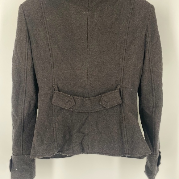 Pre-Owned Millard Fillmore Military-Style Wool Blend Cropped Peacoat – Size L - Picture 4 of 9